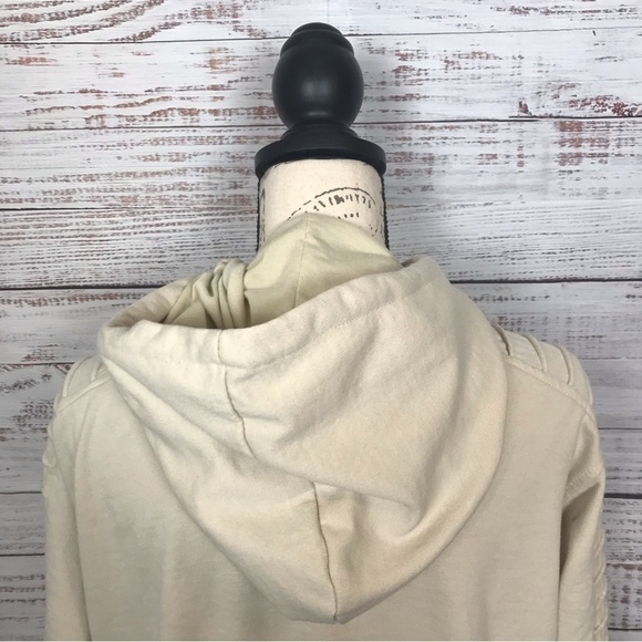 Truth Substance tan‎ ribbed arm long sleeve size small casual cozy hoodie - Picture 3 of 10